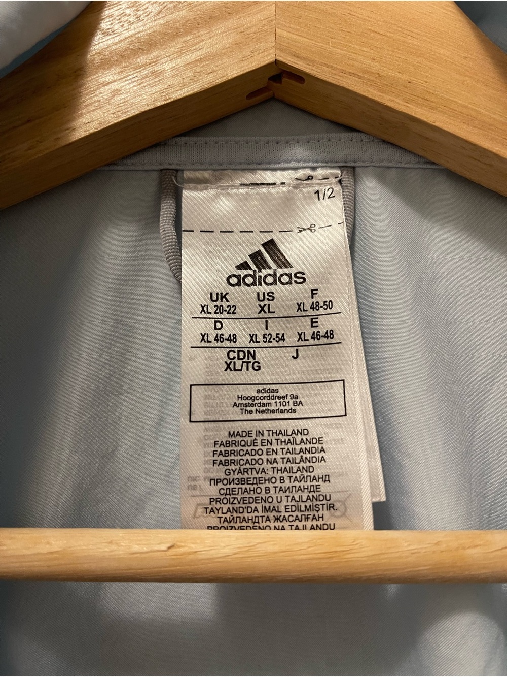 adidas Women's Pale Blue Windbreaker with White Stripe Accents - Picture 3 of 6